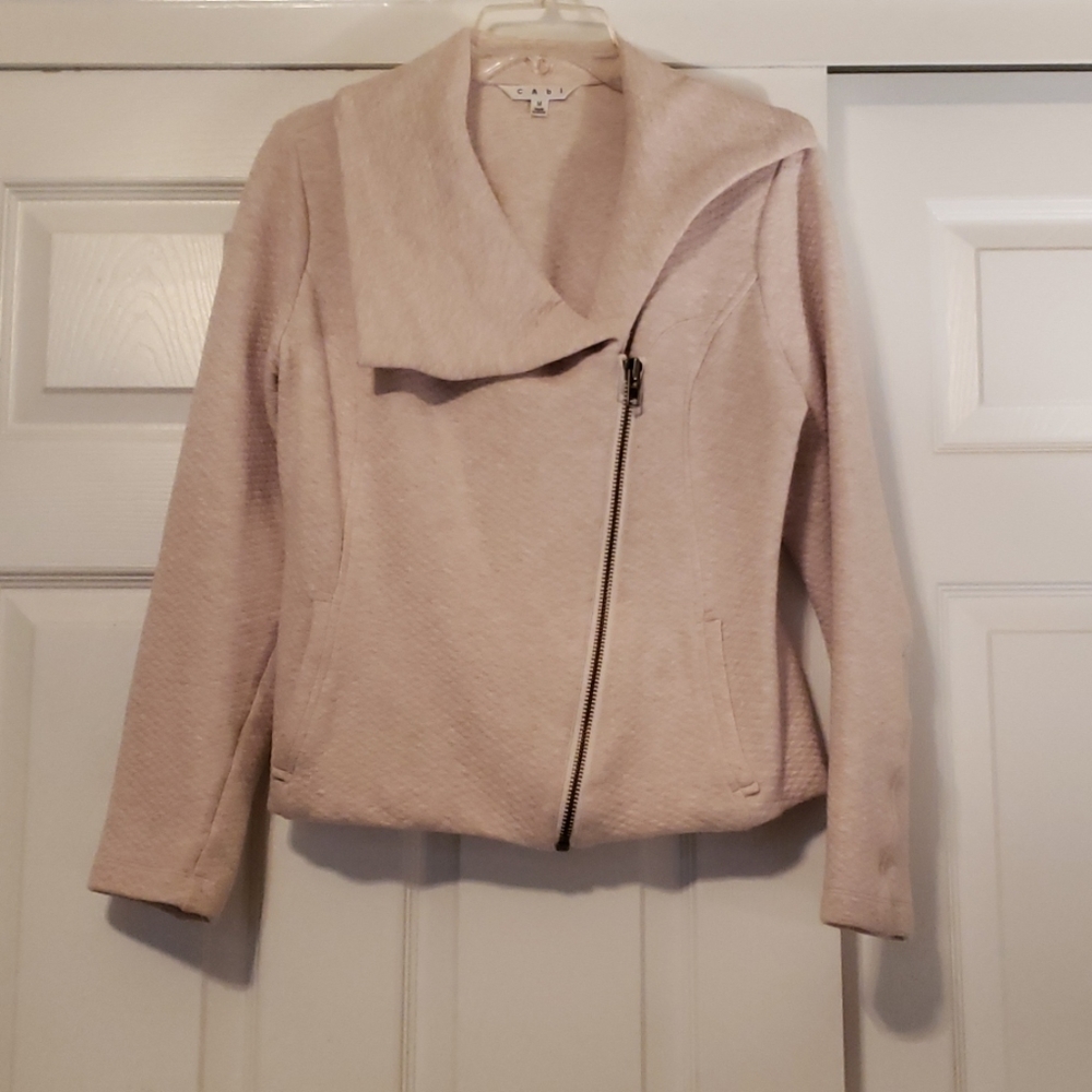 Cabi Oatmeal Heather Motorcycle Jacket Sz. M
